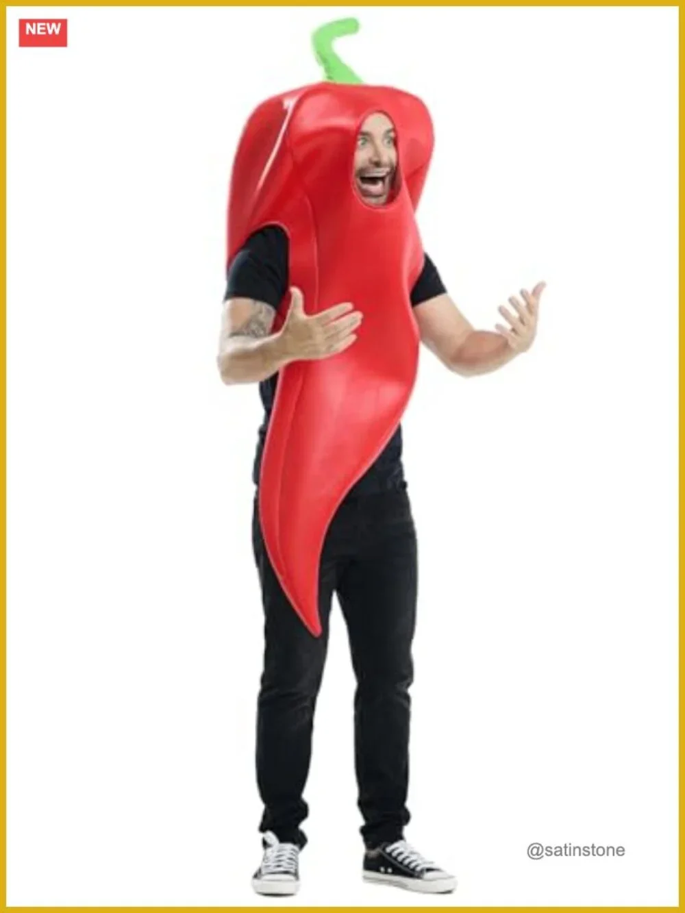 Chili Pepper Costume Adult One Size Halloween Food Theme Party